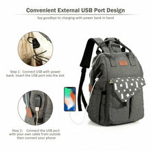 Load image into Gallery viewer, Waterproof Large Diaper Bag Backpack w/ USB Charging