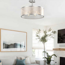 Load image into Gallery viewer, 6-Light Semi Flush Mount Ceiling Light Pendant Lamp w/ Fabric Drum-shaped Shade