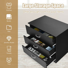 Load image into Gallery viewer, 3 Drawer Dresser Chest of Drawer with Wide Storage Space Organiser-Black