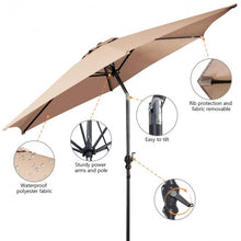 Load image into Gallery viewer, 9FT Patio Umbrella Patio Market Steel Tilt W/ Crank Outdoor Yard Garden-Beige