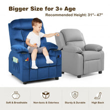 Load image into Gallery viewer, Adjustable Lounge Chair with Footrest and Side Pockets for Children-Blue