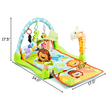 Load image into Gallery viewer, 4-in-1 Baby Play Gym Mat with 3 Hanging Educational Toys