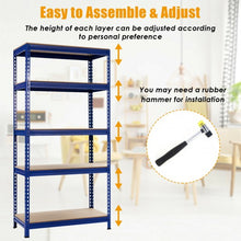 Load image into Gallery viewer, 5-Tier Steel Shelving Unit Storage Shelves Heavy Duty Storage Rack-Blue