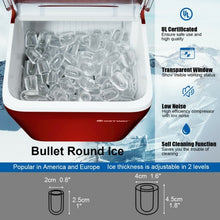 Load image into Gallery viewer, 44 lbs Portable Countertop Ice Maker Machine with Scoop-Red