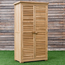 Load image into Gallery viewer, 63" Tall Wooden Garden Storage Shed in Shutter Design