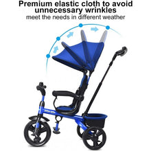 Load image into Gallery viewer, 4-in-1 Kids Tricycle with Adjustable Push Handle-Blue