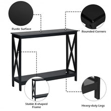 Load image into Gallery viewer, 2-Tier Console X-Design Sofa Side Accent Table-Black