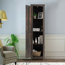 Load image into Gallery viewer, Linen Tower Bathroom Storage Cabinet Tall Slim Side Organizer with Shelf-Walnut