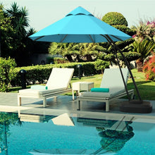 Load image into Gallery viewer, 11 Feet Outdoor Cantilever Hanging Umbrella with Base and Wheels-Turquoise