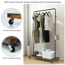 Load image into Gallery viewer, Industrial Pipe Style Rolling Garment Rack on Wheels