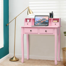 Load image into Gallery viewer, Removable Floating Organizer 2-Tier Mission Home Computer Vanity Desk-Pink