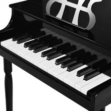 Load image into Gallery viewer, 30-Key Wood Toy Kids Grand Piano with Bench & Music Rack-Black