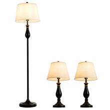 Load image into Gallery viewer, 3 pcs Brushed Nickel Lamp Set-Black