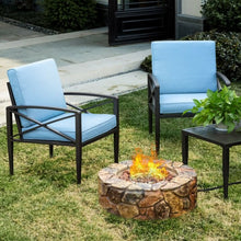 Load image into Gallery viewer, 28'' Propane Gas Fire Pit Outdoor 40 000 BTU Stone-Brown