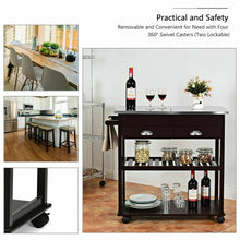 Load image into Gallery viewer, Stainless Steel Mobile Kitchen Trolley Cart With Drawers & Casters-Brown