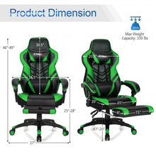 Load image into Gallery viewer, Adjustable Gaming Chair with Footrest for Home Office-Green