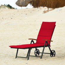 Load image into Gallery viewer, Outdoor Chaise Lounge Chair Rattan Lounger Recliner Chair-Red