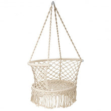 Load image into Gallery viewer, Hanging Hammock Chair Macrame Swing Hand Woven Cotton Backrest