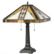 Load image into Gallery viewer, Tiffany-Style 2-Light Table Lamp w/ 16" Glass Lampshade