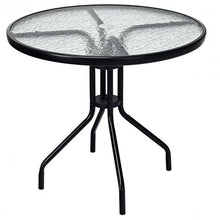 Load image into Gallery viewer, 32" Outdoor Patio Round Tempered Glass Top Table with Umbrella Hole