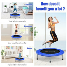 Load image into Gallery viewer, 38" Mini Folding Trampoline Portable Leisure Fitness Backboard-Blue