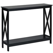 Load image into Gallery viewer, 2-Tier Console X-Design Sofa Side Accent Table-Black