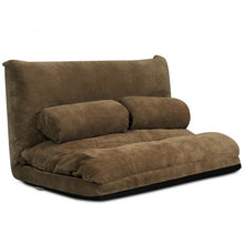 Load image into Gallery viewer, 6-Position Adjustable Sleeper Lounge Couch with 2 Pillows-Coffee