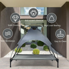 Load image into Gallery viewer, Portable Elevated Outdoor Pet Bed with Removable Canopy Shade-42"