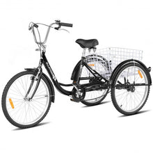 Load image into Gallery viewer, 24" Single Speed 3-wheel Bicycle Adult Tricycle Seat-Black