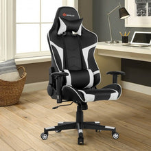 Load image into Gallery viewer, Reclining Swive Massage Gaming Chair-White