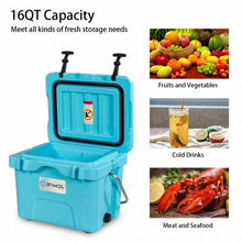 Load image into Gallery viewer, 16 Quart Portable Ice Cooler with 24 Cans-Blue