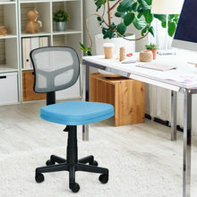 Load image into Gallery viewer, Armless Computer Chair w/Height Adjustment & Breathable Mesh- Home Office-Blue