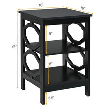 Load image into Gallery viewer, 3-tier Nightstand Sofa Side End Accent Table-Black