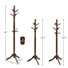 Load image into Gallery viewer, Adjustable Free Standing Wooden Coat Rack-Brown
