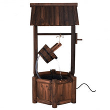 Load image into Gallery viewer, Garden Rustic Wishing Well Wooden Water Fountain with Pump