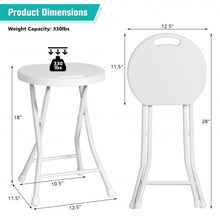 Load image into Gallery viewer, Set of 4 18" Collapsible Round Stools with Handle