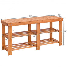 Load image into Gallery viewer, Entryway Bamboo Shoe Storage Rack Bench