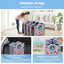 Load image into Gallery viewer, 16-Panel Foldable Baby Safety Play Center with Lockable Gate