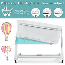 Load image into Gallery viewer, Baby Height Adjustable Bassinet w/ Washable Mattress-White