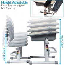 Load image into Gallery viewer, Kids Desk and Chair Set Children's Study Table Storage-Gray