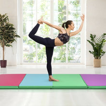 Load image into Gallery viewer, Gymnastics PU Mat Thick Folding Panel Gym Fitness Exercise-Multicolor