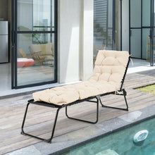 Load image into Gallery viewer, 73" Lounge Chaise Cushion Padded Recliner for Indoor and Outdoor-Beige