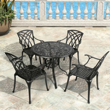 Load image into Gallery viewer, 5PCS Cast Aluminum Patio Dining Set with Durable Umbrella Hole