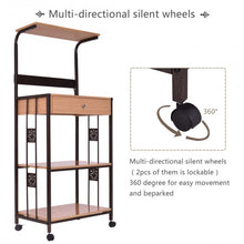 Load image into Gallery viewer, 3-tier Iron Frame Rolling Kitchen Storage Cart w/ Electric Outlet