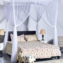 Load image into Gallery viewer, 4 Corner Post Full Queen King Size Bed Mosquito Net-White