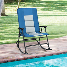Load image into Gallery viewer, Foldable Rocking Padded Portable Camping Chair with Backrest and Armrest -Blue