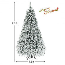 Load image into Gallery viewer, Pre-Lit Premium Snow Flocked Hinged Artificial Christmas Tree-7.5'