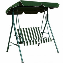 Load image into Gallery viewer, Loveseat Cushioned Patio Steel Frame Swing Glider -Green