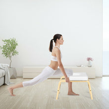 Load image into Gallery viewer, Yoga Headstand Wood Stool with PVC Pads-White