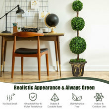 Load image into Gallery viewer, 4 ft Artificial Topiary Triple Ball Tree Plant